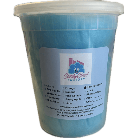 Blue Raspberry Cotton Candy Container