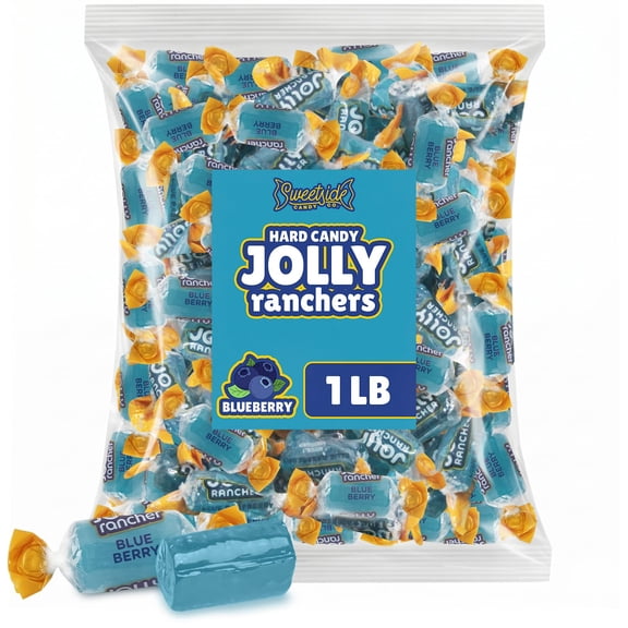 Blue Raspberry Hard Candy, Blue Raspberry Flavor, Individually Wrapped Hard Candy, 1 lb Bulk Bag