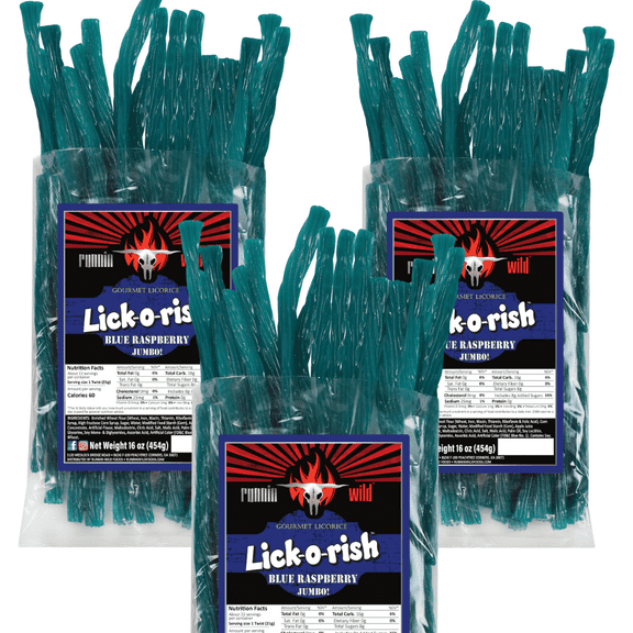 Blue Raspberry Licorice Candy | 3 Pounds Total (Set of 3 bags, 1 pound each)