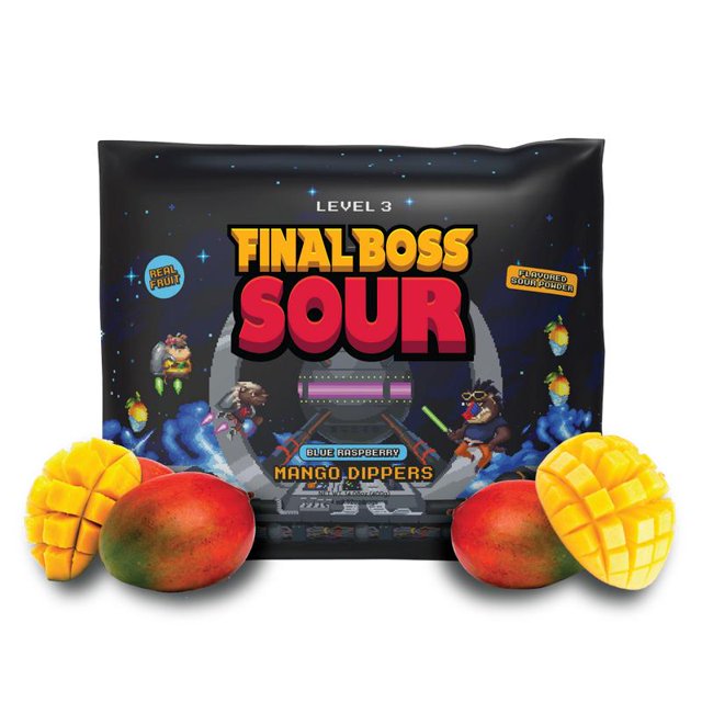 Blue Raspberry Mango Dippers Real Fruit, Low Sugar, Sour Candy (4