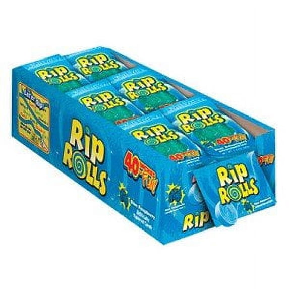 Blue Raspberry Sour Rips Blue Raspberry Sour Rips Rolls by - 24 Piece Pack - Walmart.com