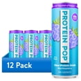 thumbnail image 1 of (12 pack) Protein Pop Blue Raspberry Clear Protein Drink 12oz., 1 of 7