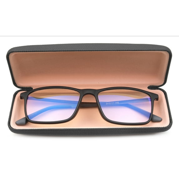 Blue Ray Blocking Lens TR90 Frame 304 Stainless Steel Temple Computer Reading Glasses for Men for Women, Reading Glasses +2.00 With Hard Case