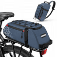 Bike Rack Designed Blue Rear Bike Rack Bag, 8L Water Resistant Pannier for Bicycles and ...