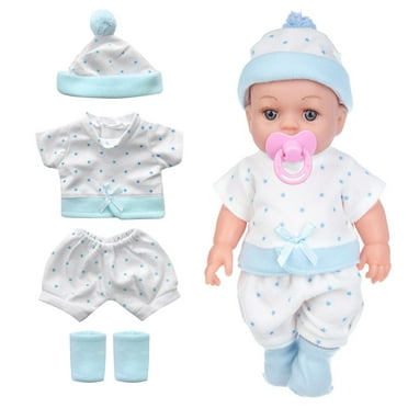Blue Reborn Doll Clothes For 12 Inch American Girl Doll Star Pajama Set Simulation Dress Up Toy For Role Play Gift Size 11.8X1.96X1.96 Inches