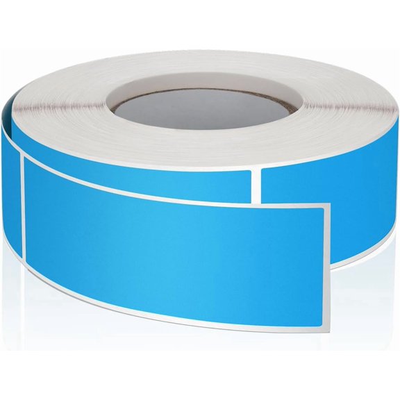 Blue Rectangle Stickers 3 x 1 Inch Color Coding Labels Vinyl Roll Self-Adhesive Waterproof Removable 500 PCS