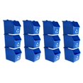 Blue Recycle Bin 6 Gallon Stackable Recycling Container with Handle and ...
