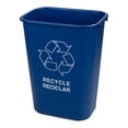 thumbnail image 1 of Blue Recycle Wastebasket, 41 Quart - Carlisle Polypropylene Rectangular Trash Can for Home & Office Recycling; Durable, Stackable Waste Bin, 1 of 2