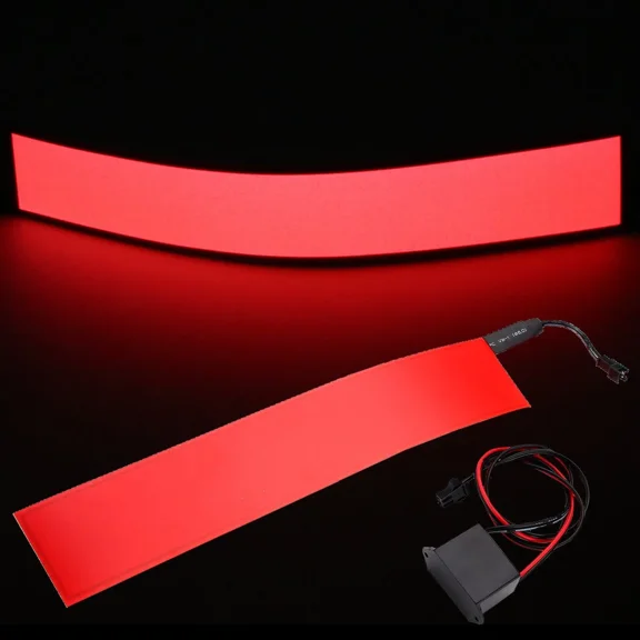 Blue/Red 30x5cm 12V Flexible EL Light Panel Electroluminescent Back Light Strip Lamp with Inverter for Home Car Party