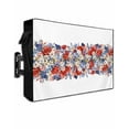 thumbnail image 1 of Blue Red 4th of July Outdoor TV Cover 52 to 55 Inch Weatherproof, Independence Day Flowers Red Blue 600D Oxford TV Covers with Waterproof Zipper, Outside Flat TV Screen Protector Size 52"Wx19"Hx4.5"D, 1 of 7