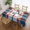 thumbnail image 1 of Blue Red And Beige Tartan Plaid Rectangular Tablecloth 55"x70" with Lace Edge, Washable Durable Table Cover for Dining, Indoor Outdoor Home Restaurant Decor, 1 of 5
