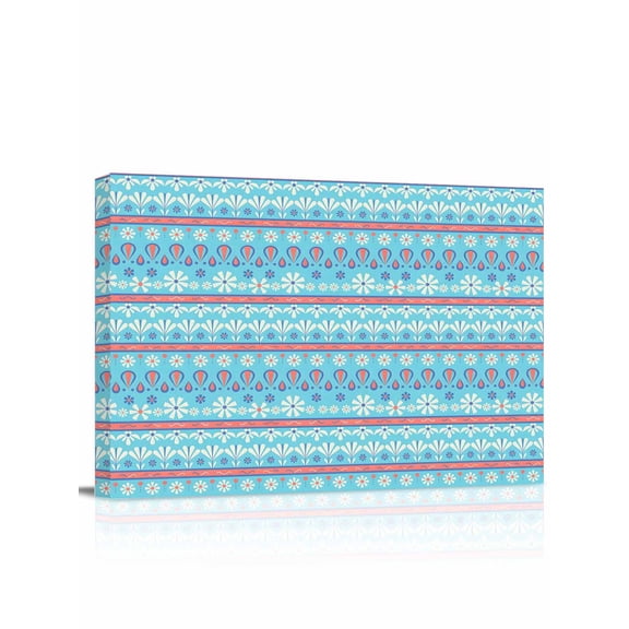 Blue Red Boho Wall Art for Living Room,Canvas Picture Wall Decor for Bathroom Bedroom,Vintage Ethnic Tribe Abstract Art Painting Artwork for Office Kitchen Hallway Dining Room Home Decor 12"x16"