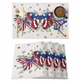 thumbnail image 1 of Blue Red Butterfly 4th of July Placemats Set of 12, Stars Independence Day Rustic Placemats for Dining Table, Place Mats for Kitchen Tabletop, Waterproof Wipeable Dining Table Mats Set, 1 of 9