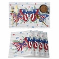 thumbnail image 1 of Blue Red Butterfly 4th of July Placemats Set of 6, Stars Independence Day Wooden Placemats for Dining Table, Place Mats for Kitchen Tabletop, Waterproof Wipeable Dining Table Mats Set, 1 of 9