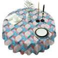 thumbnail image 1 of Blue Red Checkered Pattern Round Tablecloth 60"x60",Wrinkle Wipeable Table Cloth for Kitchen Dining Room Picnic Patio Party, 1 of 6