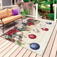 thumbnail image 1 of Blue Red Christmas Balls Outdoor Rug for Patio/Deck/Porch, Non-Slip Large Area Rug 3 x 5 Ft, Xmas Botanical Berry Snowflake Indoor Outdoor Rugs Washable Area Rugs, Camping Rug Carpet Runner, 1 of 8