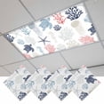 thumbnail image 1 of Blue Red Coastal Fluorescent Light Covers, Nautical Summer Beach Coral Sea Turtle Magnetic Light Covers for Ceiling Lights, Fluorescent Ceiling Shade Filters for Classroom Bedroom Office 4x2Ft x 4PCS, 1 of 8
