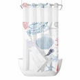 thumbnail image 1 of Blue Red Coastal Nautical No Hook Shower Curtain Waterproof,Bathroom Curtains with Snap in Liners and See Through Top Window,Beach Sea Turtle Ocean Coral Starfish Bathtub Curtains Shower 54"Wx78"L, 1 of 8