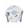 thumbnail image 1 of Blue Red Coastal Nautical Round Placemats for Dinning Tables,Heat-proof Braided Table Mats 13 Inch,Beach Sea Turtle Ocean Coral Starfish Washable Place Mat for Kitchen Restaurant Party Table Decor, 1 of 9