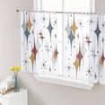 thumbnail image 1 of Blue Red Diamond Sheer Curtains 54 Inch Length 2 Panels Set Window Treatments, Modern Geometric Middle Century Rod Pocket Semi Curtains for Living Room/Bedroom/Kitchen Décor, 104"W x 54"L, 1 of 7