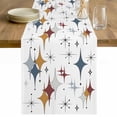 thumbnail image 1 of Blue Red Diamond Table Runner - 72 Inch Long Modern Geometric Middle Century Cotton and Linen Blended Dress Scarves Farmhouse Table Runner for Kitchen Dining, Coffee Table, 13" x 72", 1 of 8