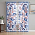 thumbnail image 1 of Blue Red Ethnic Sheer Curtains 96 Inch Length 2 Panels Set, Boho Modern Geometric Abstract Art Voile Window Treatment Semi Sheer Long Curtains Drapes for Bedroom/Living Room/Kitchen 52"x96"x2, 1 of 7