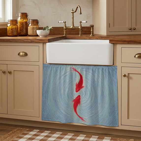 Blue Red Fish Small Cabinet Curtains 10