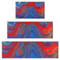 thumbnail image 1 of Blue Red Gold Marble Pattern Kitchen Rugs Sets Of 3,Kitchen Runner Rugs Non Skid Washable,Decorative Kitchen Floor Mats for Kitchen,Sink,Laundry,17"x30"+ 17"x47" + 17"x59", 1 of 6