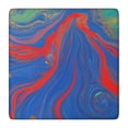 thumbnail image 1 of Blue Red Gold Marble Pattern Square Fitted Tablecloth with Elastic Edge,Square Table Cover,Washable Elastic Table Cover for Home Kitchen Party Decor 36"x36", 1 of 6