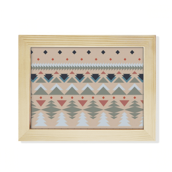 Blue Red Gray Rhombus Triangle Desktop Photo Frame Picture Art Decoration Painting 6x8 inch