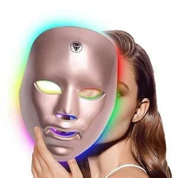 Blue Red Light Therapy Mask for Face, 7 Colors LED Facial Skin Light