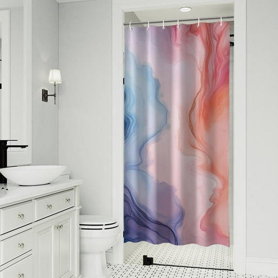 Blue Red Purple Marble Pattern Shower Curtain 36"x72" ,Bathroom Decorative Shower Curtains Set with 12 Hooks,Modern Waterproof Washable Shower Curtain