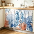 Blue Red Seahorse Coastal Cabinet Curtains for Shelves, Summer Beach ...