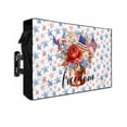 thumbnail image 1 of Blue Red Star 4th of July Outdoor TV Cover 48 to 50 Inch Weatherproof, Watercolor Floral American Flag 600D Oxford TV Covers with Waterproof Zipper, Outside Flat TV Screen Protector 48"Wx30"Hx4.5"D, 1 of 7