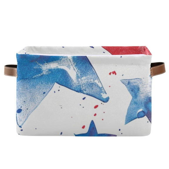 Blue Red Stars Storage Bins Baskets With Handles Storage Box Clothes Organizer Organization Toys
