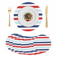 Blue Red Striped Round Placemats Set of 8 Farmhouse Stripes Simple Art ...