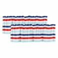 thumbnail image 1 of Blue Red Striped Valances for Windows, Decorative Rod Pocket Window Valance Curtains, Farmhouse Stripes Simple Art Short Curtain Drapes for Kitchen/Bathroom/Living Room, 2 Panels, 60" W x 18" L, 1 of 8