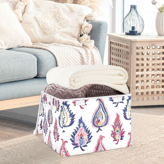 Blue Red Totems Storage Basket Foldable Laundry Basket Shelf Kids Toy Storage Container Organizer with Handles