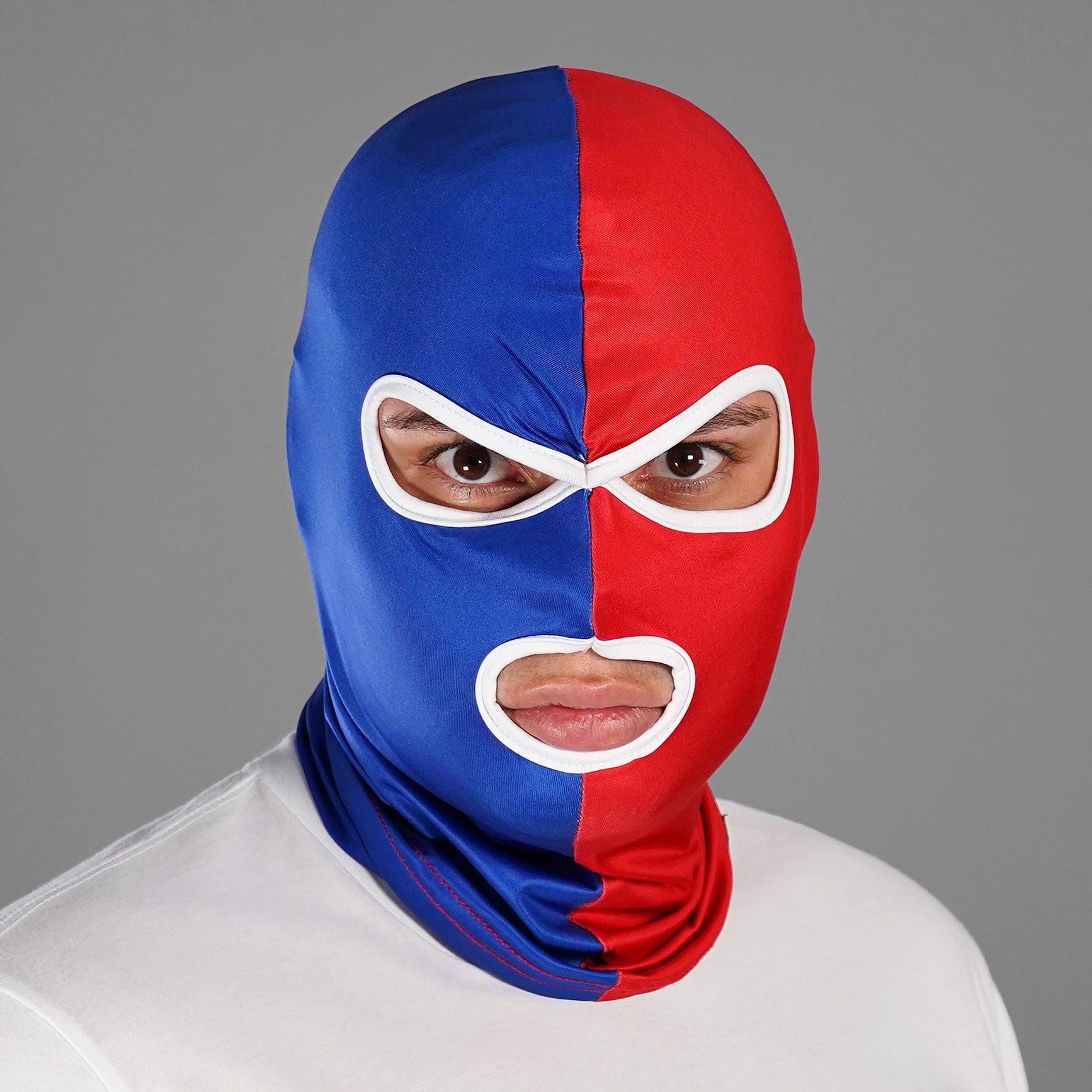 Blue Red White 3 Hole Ski Mask