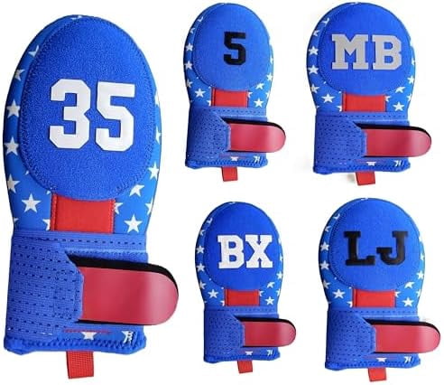 Blue Red White Stars Sliding Mitt with Number Baseball Softball ...