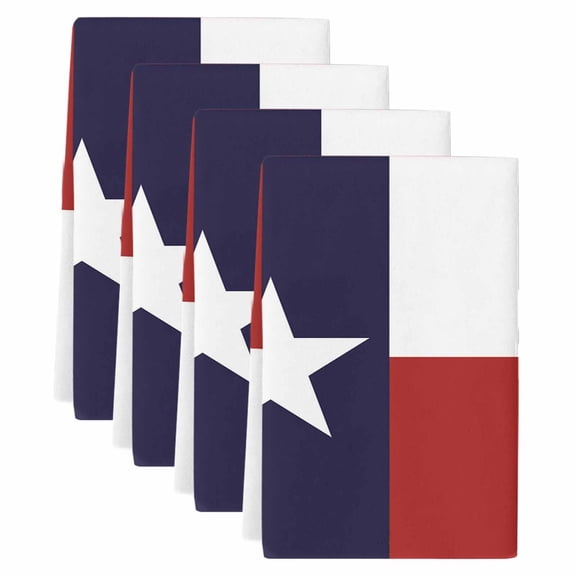 Blue Red White Texas Flag with Star Kitchen Towels Set of 4,Absorbent Microfiber Dish Tea Towels with Hanging Loop,Minimalistic Geometric Stripe Resuable Hand Towel for Home Kitchen Cleaning 18"x28"