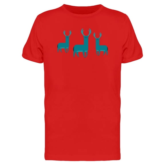 Blue Reindeers Looking Cautious T-Shirt Men -Image by Shutterstock, Male Small