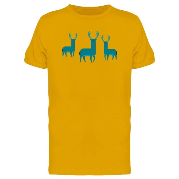 Blue Reindeers Looking Cautious Tee Men's -Image by Shutterstock