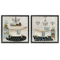 thumbnail image 1 of Stupell Industries Blue Relaxation Bathroom 2 Piece Black Framed Floater Canvas Set, design by Janet Tava, 18 x 18, 1 of 9