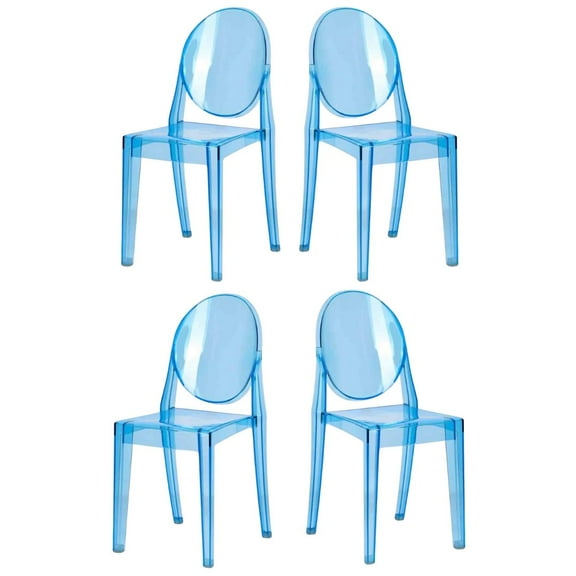 Blue Resin Kids Victoria Ghost Chair - Sold in Sets of 4 by Chivari
