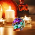 thumbnail image 1 of Blue Resin Skull Decor - 2x2x3cm Mini Halloween Crafts - Natural Crystal Gravel Drip Ghost Head for Party, DIY & Tabletop Decorations, 1 of 6