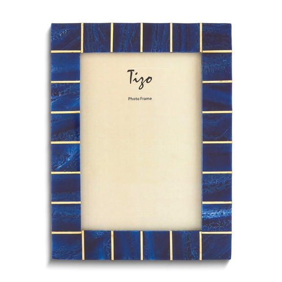 Blue Resin with Brass Accent 4x6 Photo Frame