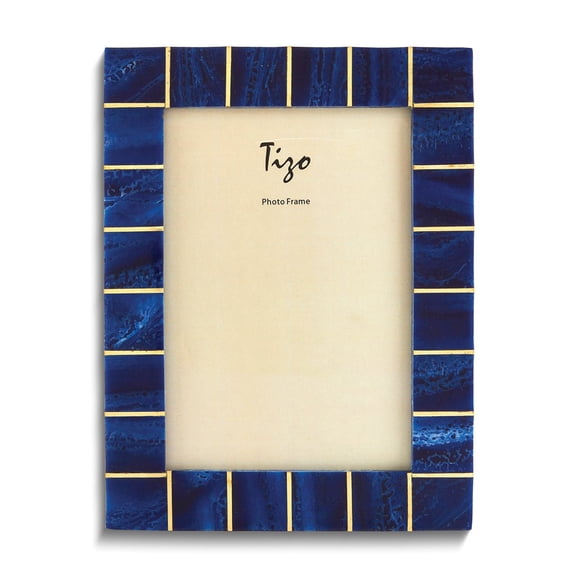 Blue Resin with Brass Accent 5x7 Photo Frame