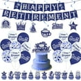 thumbnail image 1 of Blue Retirement Party Supplies Decorations Kit, Retirement Party Banner Flag Set with Paper Flower Ball Backdrop, Happy Retirement New Beginnings The Legend Theme Party Decor,A, 1 of 5