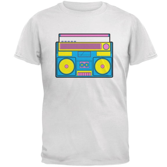 Blue Retro Boombox Stereo Mens T Shirt White SM